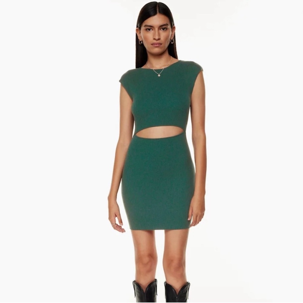 Aritzia Green Cutout Knit Mini Dress-Perfect for Summer